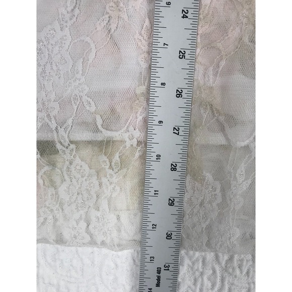 Brittany Black Top Size XL Handkerchief Hem Floral Lace Lined Multicolor - Picture 6 of 9